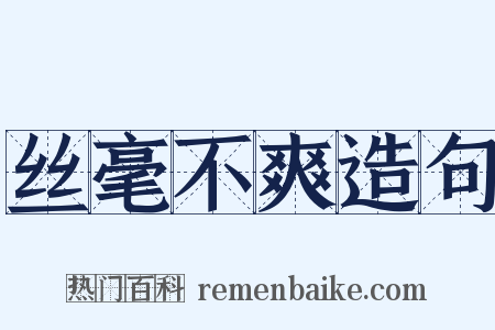丝毫不爽造句是什么意思的图片